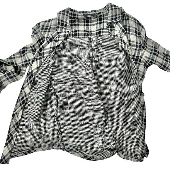 Silver Jeans gauzy plaid shirt long sleeve plaid women's medium - Picture 5 of 9